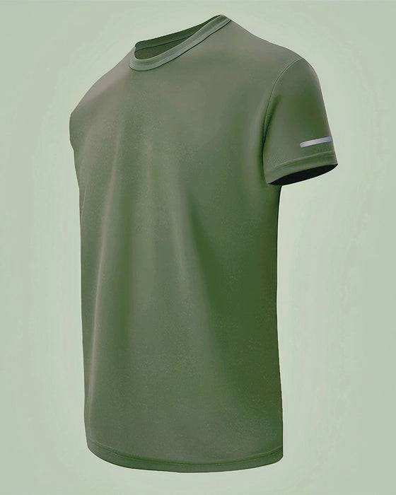 Heren T-Shirt Effen Kleur Korte Mouw Sportief