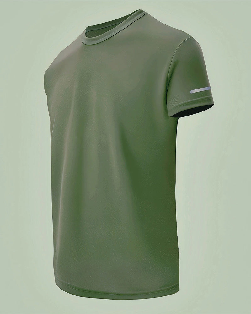 Heren T-Shirt Effen Kleur Korte Mouw Sportief