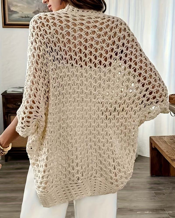 Cardigan Uitgesneden Los Gebreid