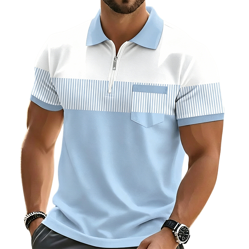Shirt Patchwork Streep Rits