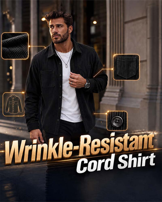 👔 Heren Casual Corduroy Overhemdjas – Klassieke Textuur Ontmoet Dagelijks Comfort