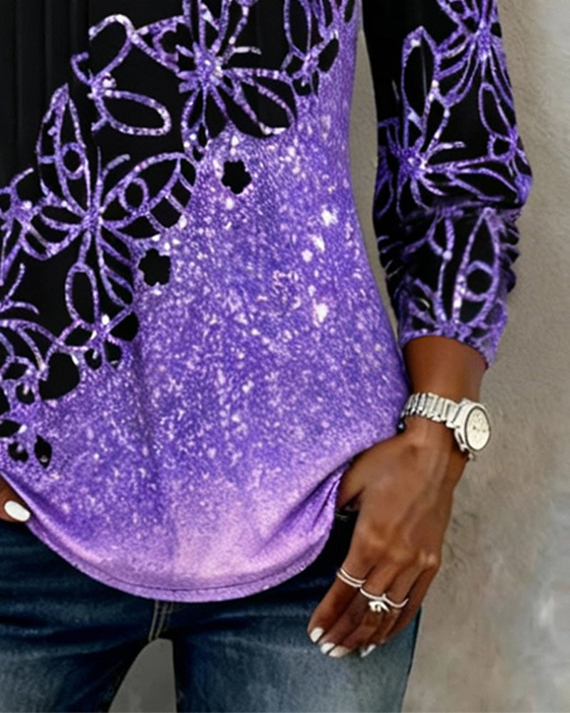 Top Met Lange Mouwen En V-Hals