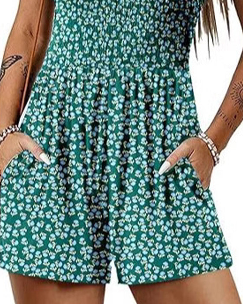 Jumpsuit bloemen casual bandjumpsuit
