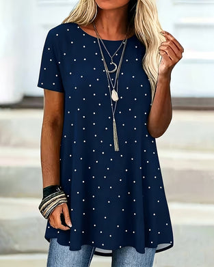 Blouse Polka Dot A-Lijn Korte Mouw