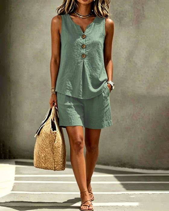 Set Knoop Tank Top En Shorts