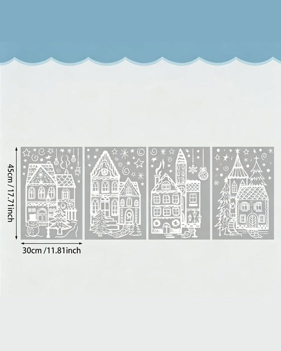 Kerstdorp Raamstickers