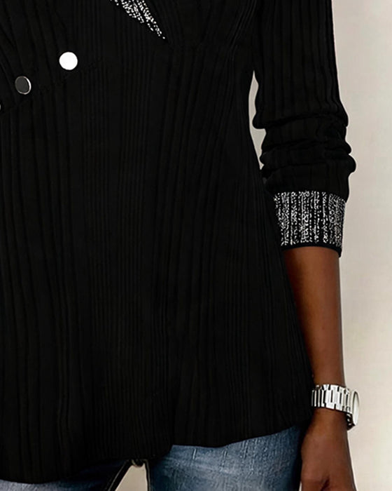 Top V-Hals Kruis Mode