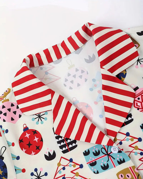 Tweedelige casual set met print voor thuis