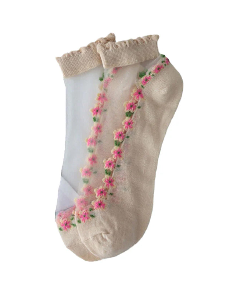Zomer Bloemen Ademende Sokken