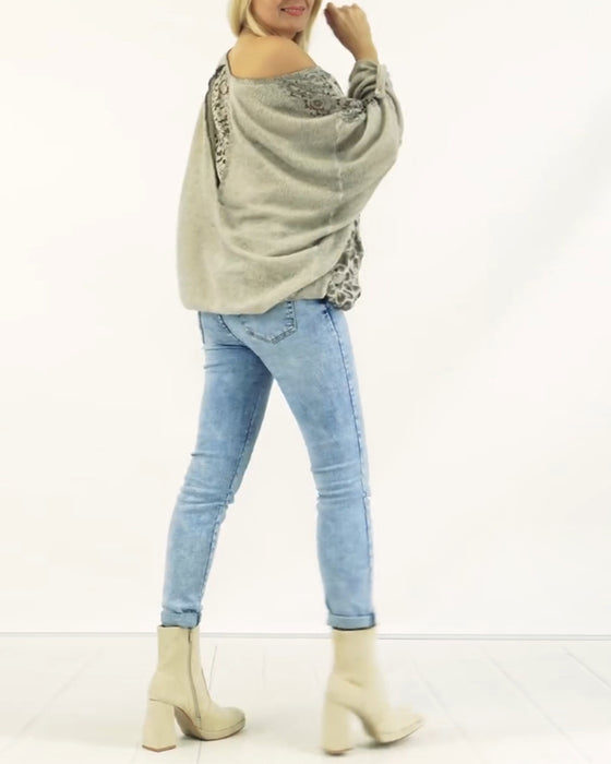 Temperamentblouse met lange mouwen en print