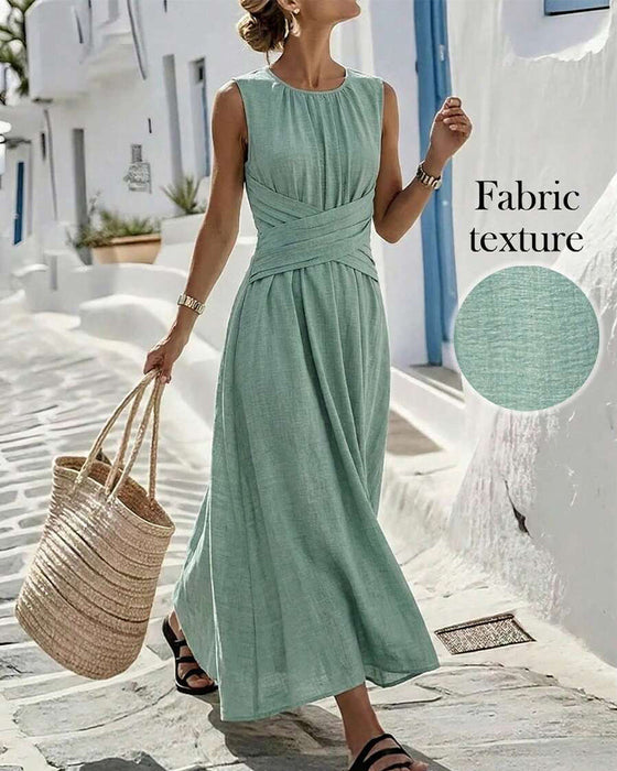 Jurk Kruising Taille Mouwloos