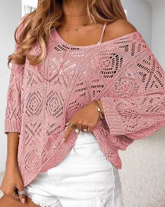 Pullover Uitgesneden 3/4-Mouw