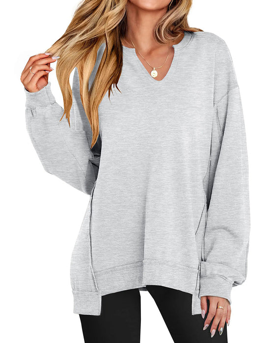 Sweater Kleine V-Hals Ruim Casual Lange Mouwen