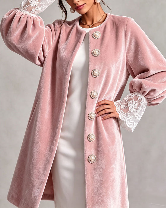 Jas Patchwork Mouw Knoop Trendy