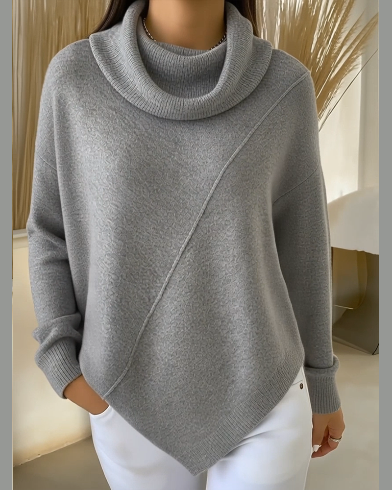Trui Asymmetrische Cowl Hals
