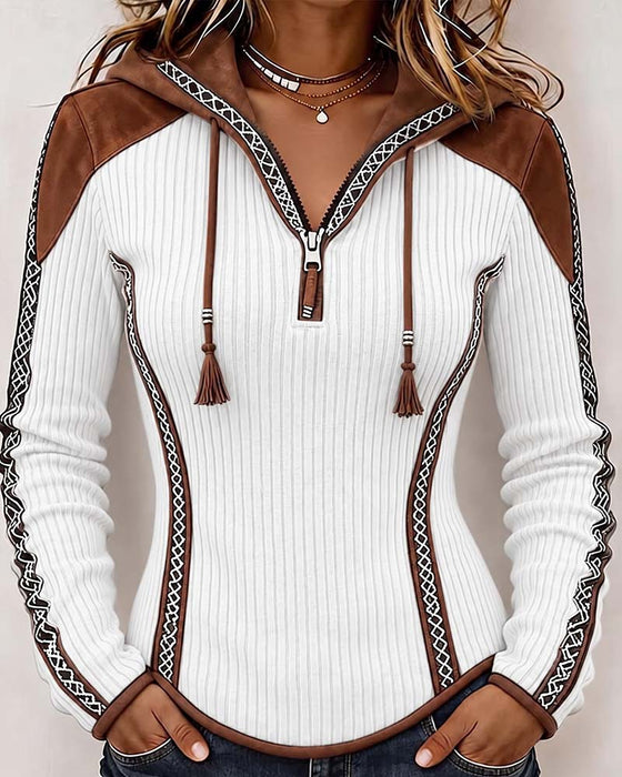 Top Capuchon Rits Casual