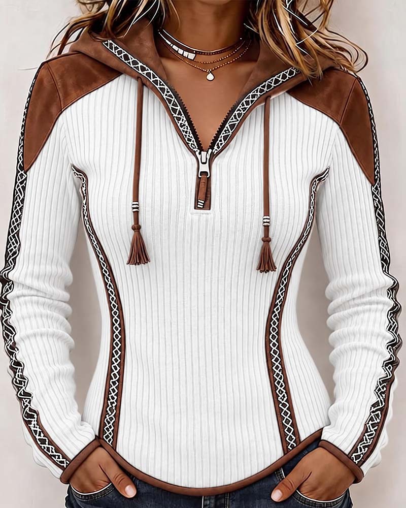 Top Capuchon Rits Casual
