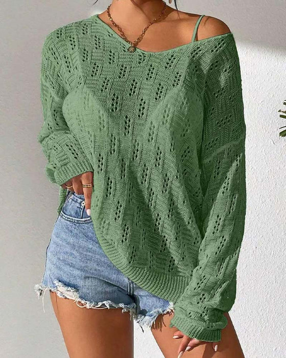 Pullover Uitgehold Drop-Schouder