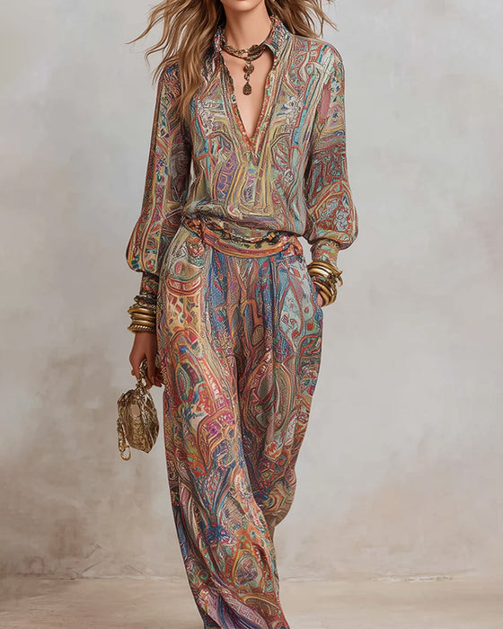 Set Bohemien Wijdbeen Broek