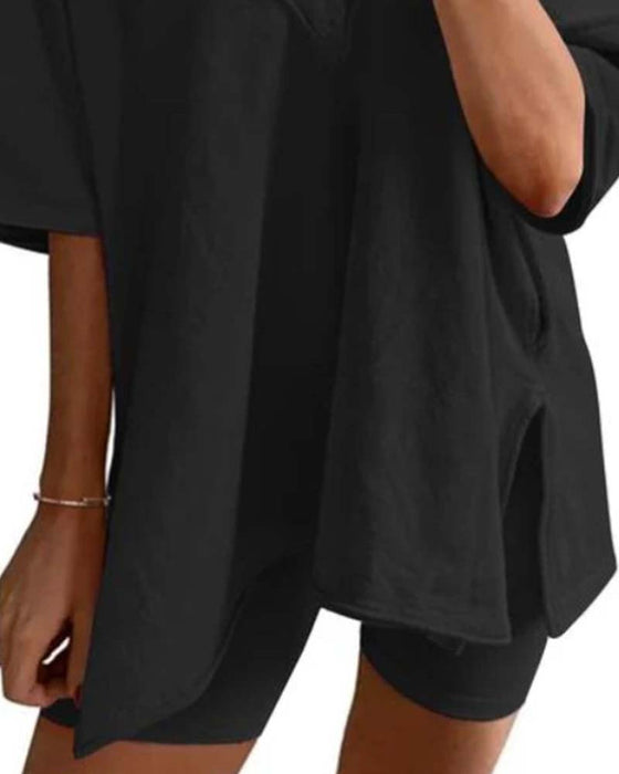 Tweedelig Set Effen V-Hals Sportkleding