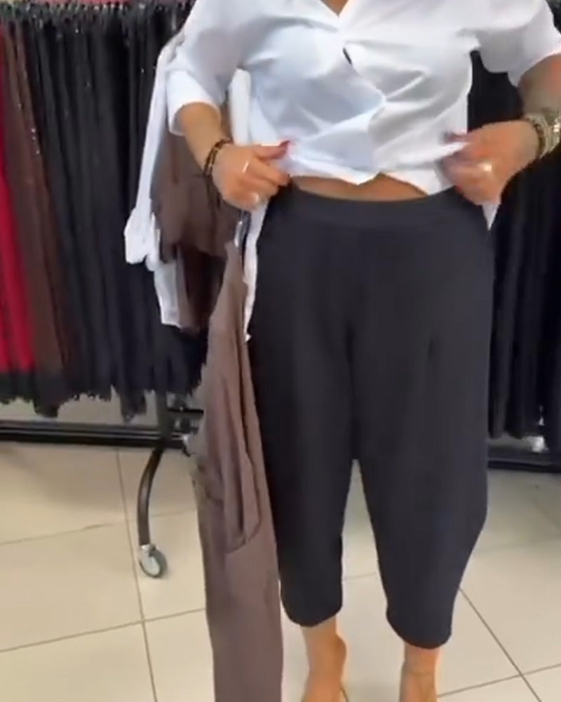 Broek Stijlvol Effen Kleur Harem