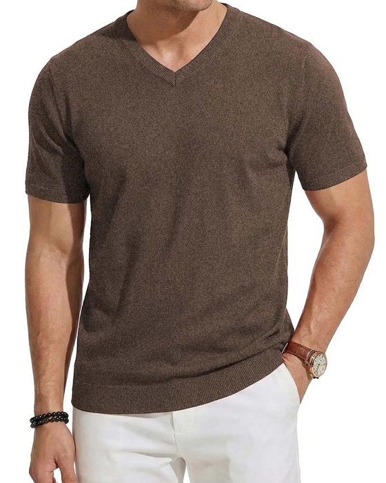 Pullover Mini V-Hals Casual Effen
