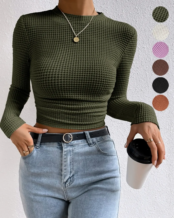 Top Slim Fit Veelzijdig Lange Mouw