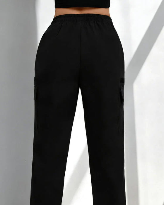 Pants Koord Los Casual Cargo