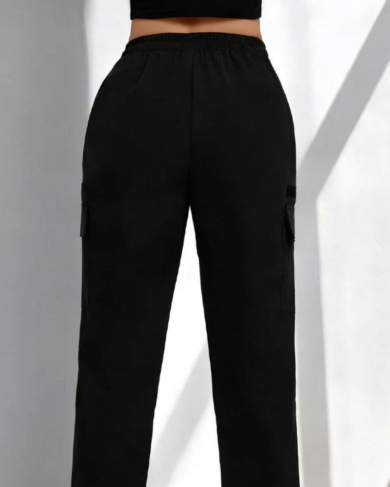 Pants Koord Los Casual Cargo