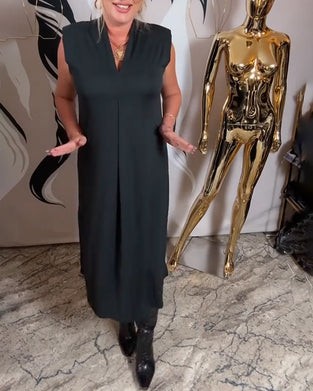 Modieuze Mouwloze Jurk Met V-Hals