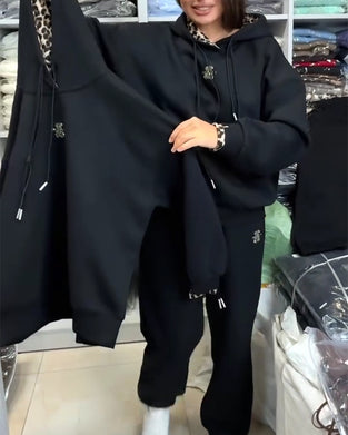 Tweedelig Setje In Luiaardprint Met Capuchon