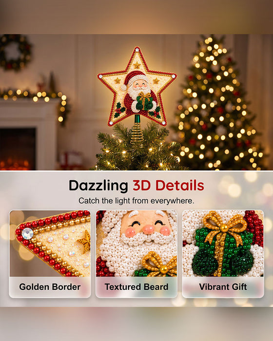 DIY Vijfpuntige Ster Diamant Schilderij Kerstboom Topper
