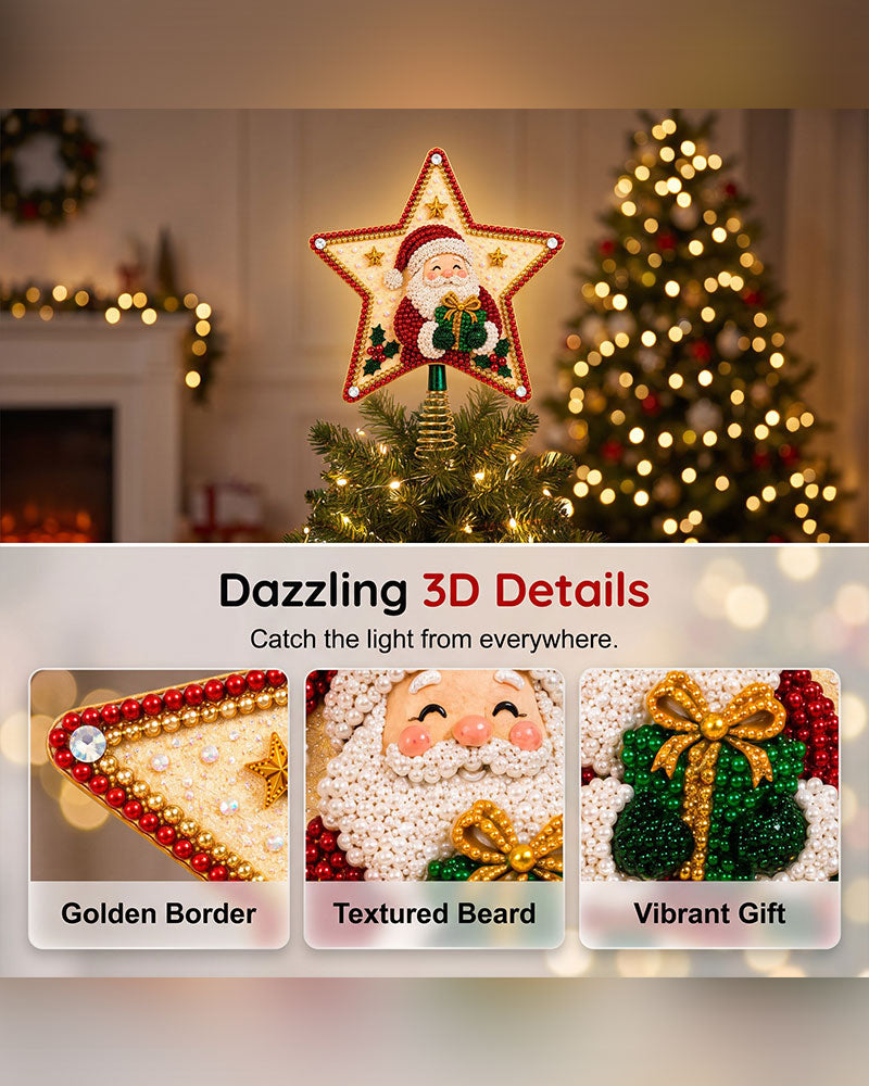 DIY Vijfpuntige Ster Diamant Schilderij Kerstboom Topper