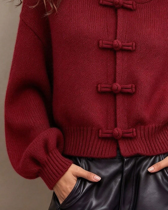 Cardigan Effen Met Capuchon Trui