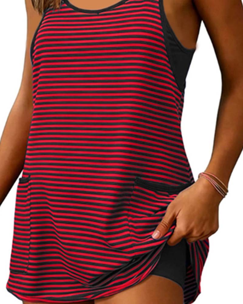 Jumpsuits Gestreept Mouwloos Cami Casual