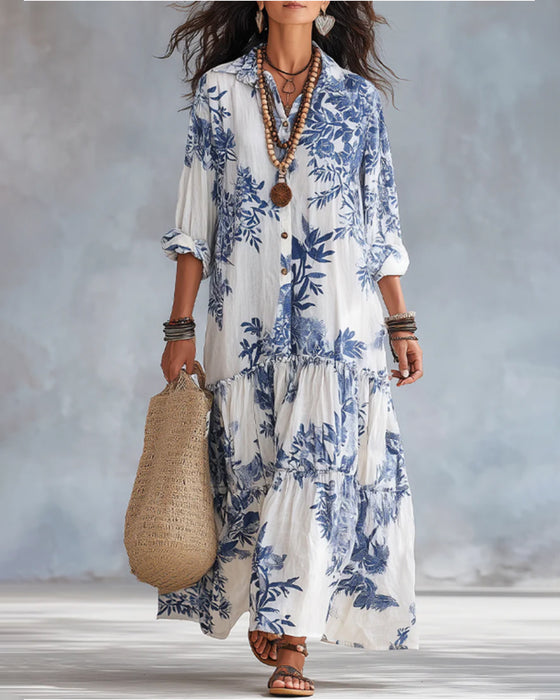 Jurk Casual Print Kraag