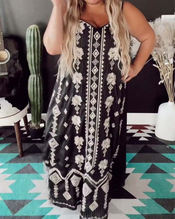 Jurk Spaghettiband Bloemig Vakantie