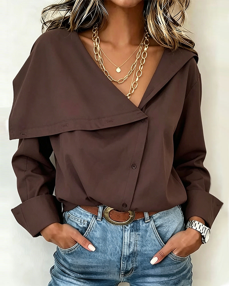 Blouse Diepe V Asymmetrisch Knoop Slag