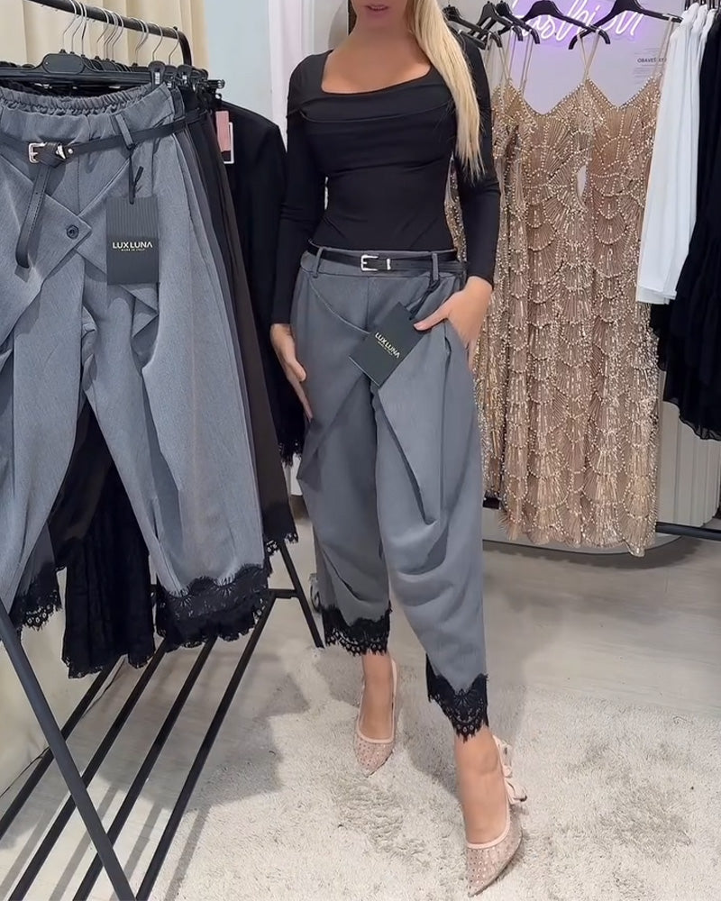 Broek Modieus Kant Stiksel Harem