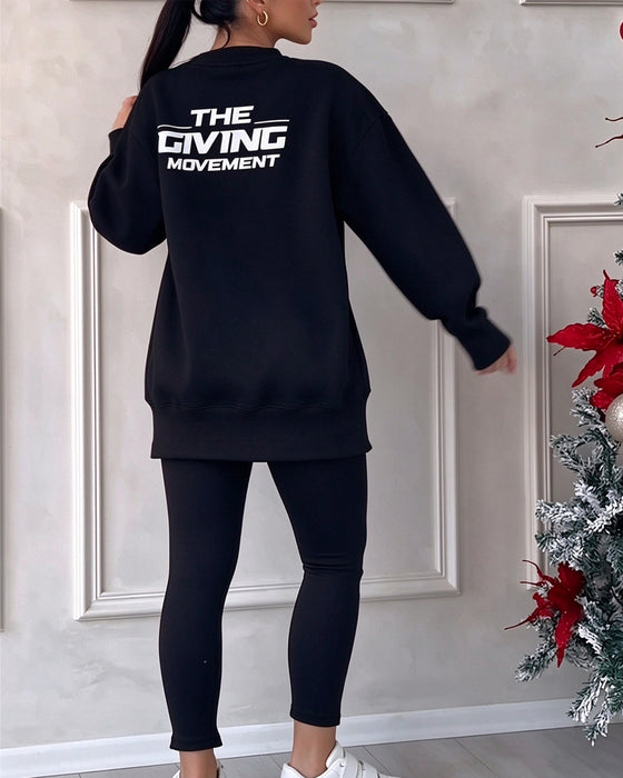 Set Bedrukt Sweatshirt En Joggingbroek