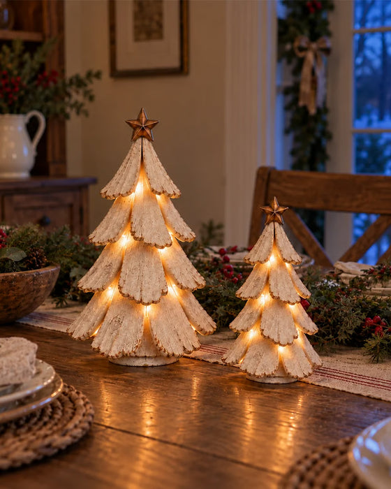 🎄🌙 Vintage Kerstboom Met Licht Figuur