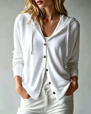 Cardigan Met Capuchon Gebreid