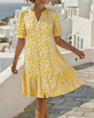 Jurken Daisy Print V-Hals