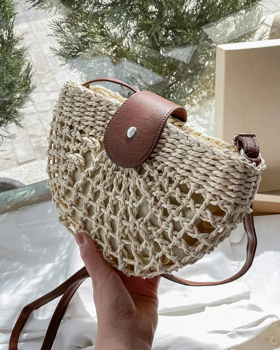 Tas Boho Halfcirkelvormig Hol Stro