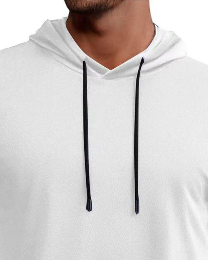 T-Shirt Capuchon Snel Droog Korte Mouw