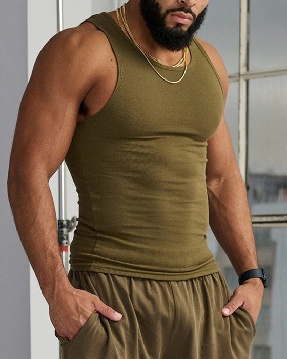 Effen mouwloos herenvest