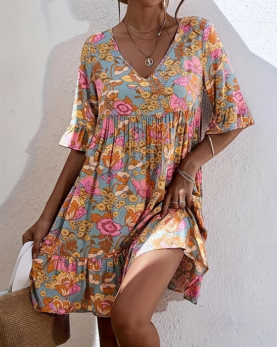 Jurk Bohemian Bloemig