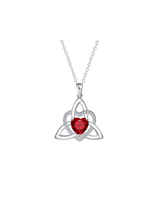 Geboortesteen Keltische Drie-eenheid Knoop Hart Ketting ✨ Hartvormige Keltische Drie-eenheid Knoop Geboortesteen Hanger