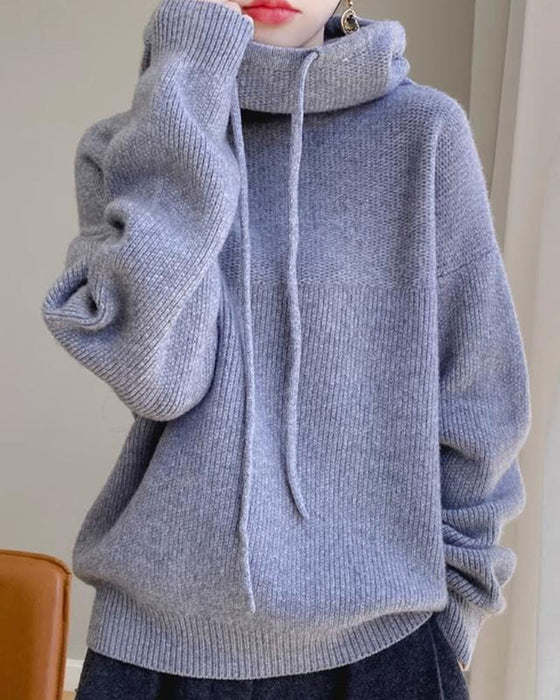Pullover Cowl Kraag Lange Mouw