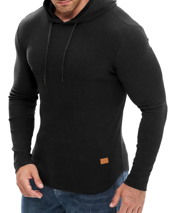Heren Sweatshirt Effen Kleur Lange Mouw Capuchon